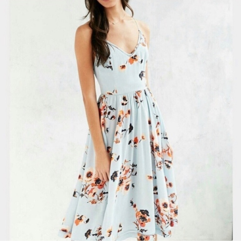 Cooperative maxi floral print dress blue,orange size:0